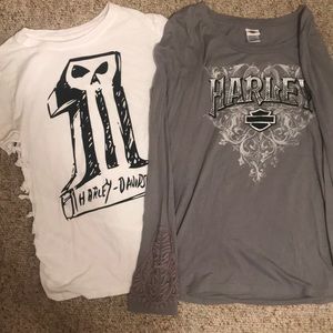 Pair of women’s Harley Davidson shirts